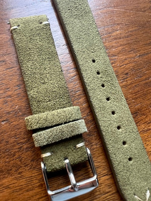 Bracelet Vintage Suédé vert olive