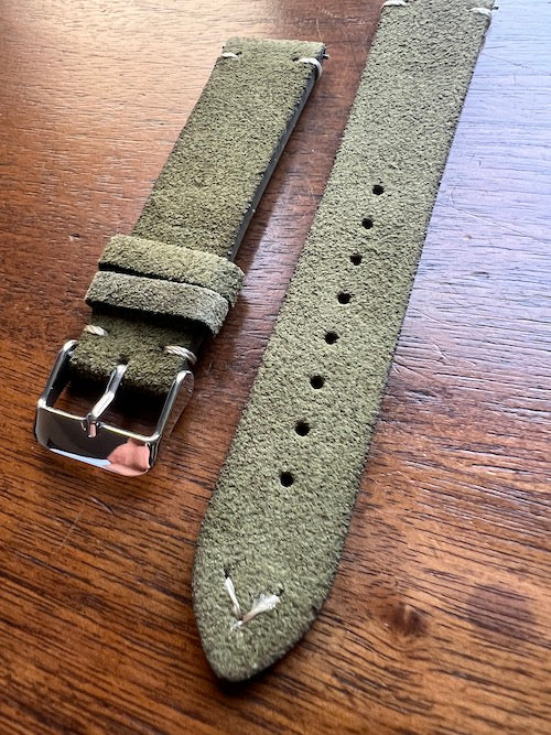 Bracelet Vintage Suédé vert olive