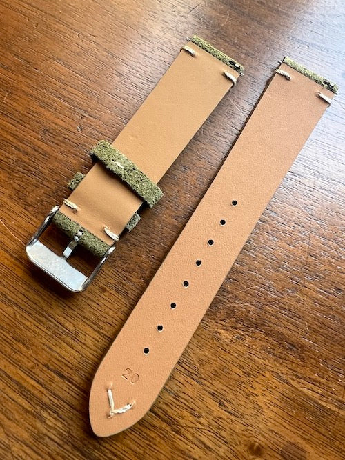 Bracelet Vintage Suédé vert olive