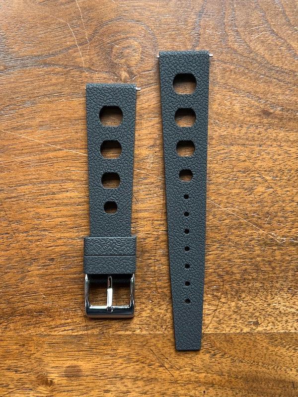 Bracelet tropical rubber pilote noir profond - Vinty Watches