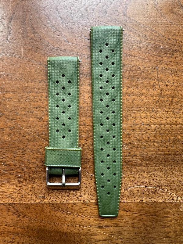 Bracelet tropical silicone vert militaire - Vinty Watches
