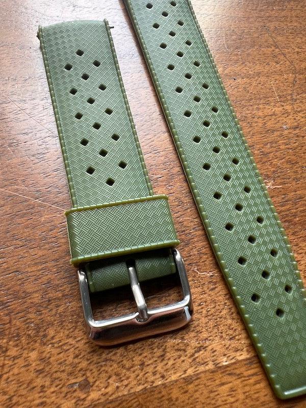 Bracelet tropical silicone vert militaire - Vinty Watches