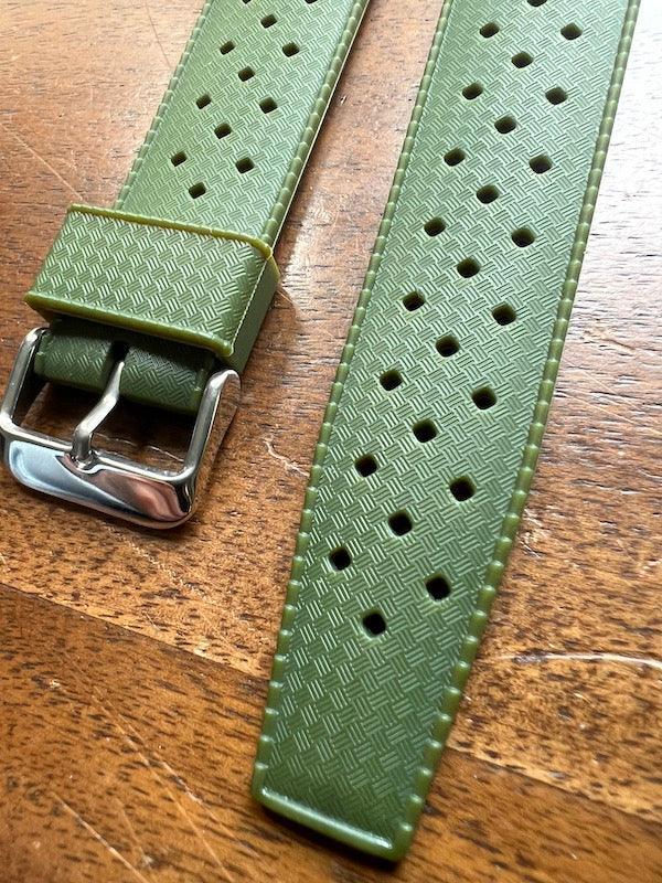 Bracelet tropical silicone vert militaire - Vinty Watches