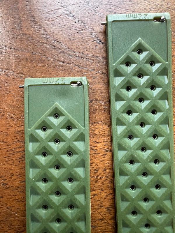 Bracelet tropical silicone vert militaire - Vinty Watches
