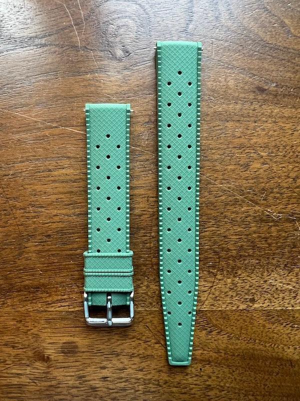 Bracelet tropical silicone vert sauge - Vinty Watches