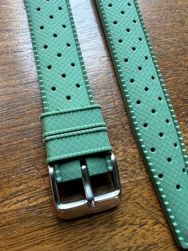 Bracelet tropical silicone vert sauge - Vinty Watches