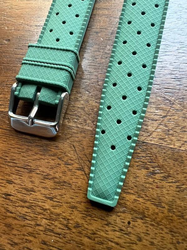 Bracelet tropical silicone vert sauge - Vinty Watches