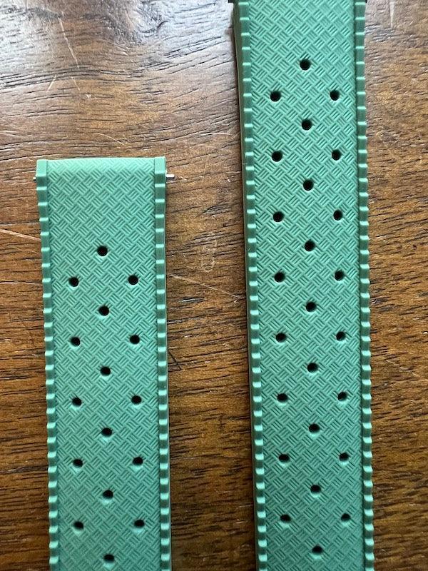 Bracelet tropical silicone vert sauge - Vinty Watches