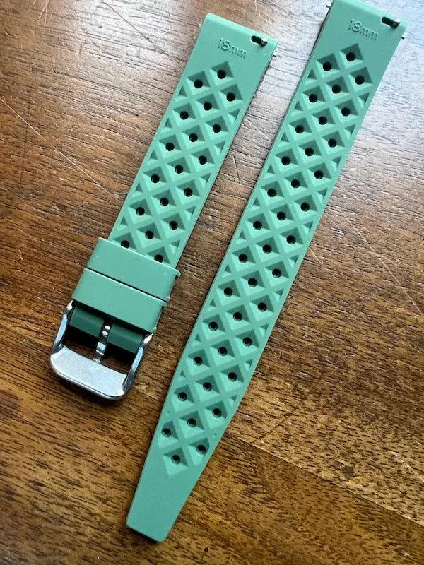 Bracelet tropical silicone vert sauge - Vinty Watches