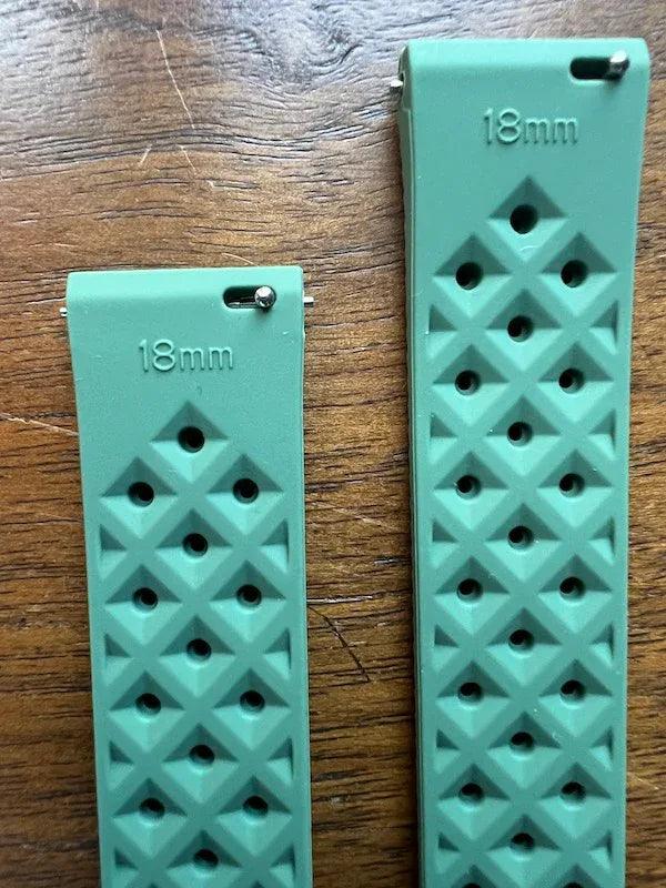 Bracelet tropical silicone vert sauge - Vinty Watches