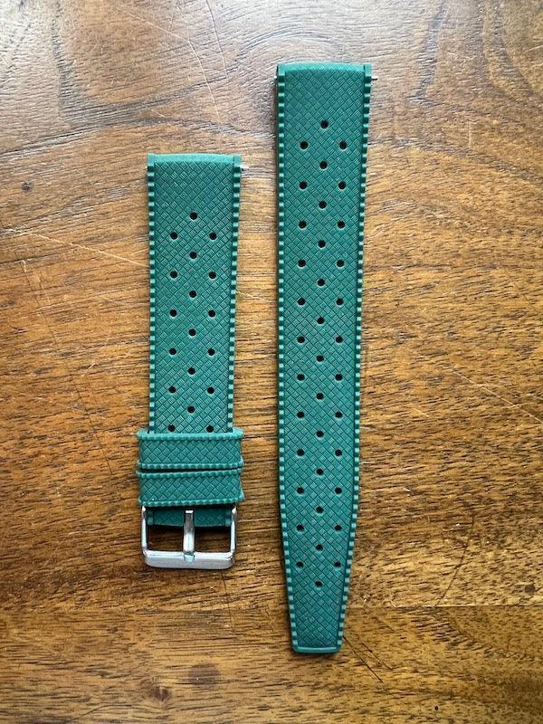 Bracelet tropical silicone vert forêt - Vinty Watches