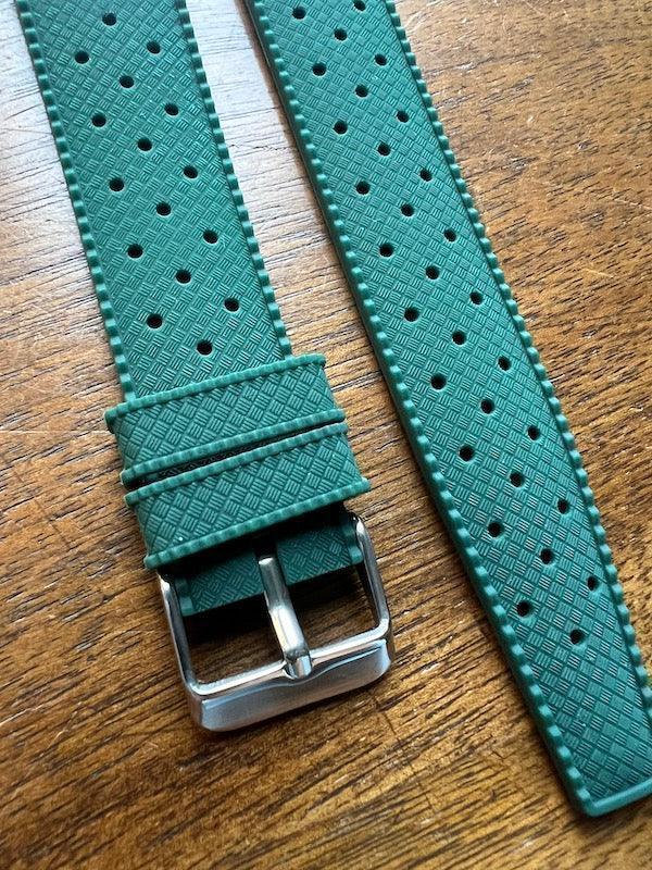 Bracelet tropical silicone vert forêt - Vinty Watches