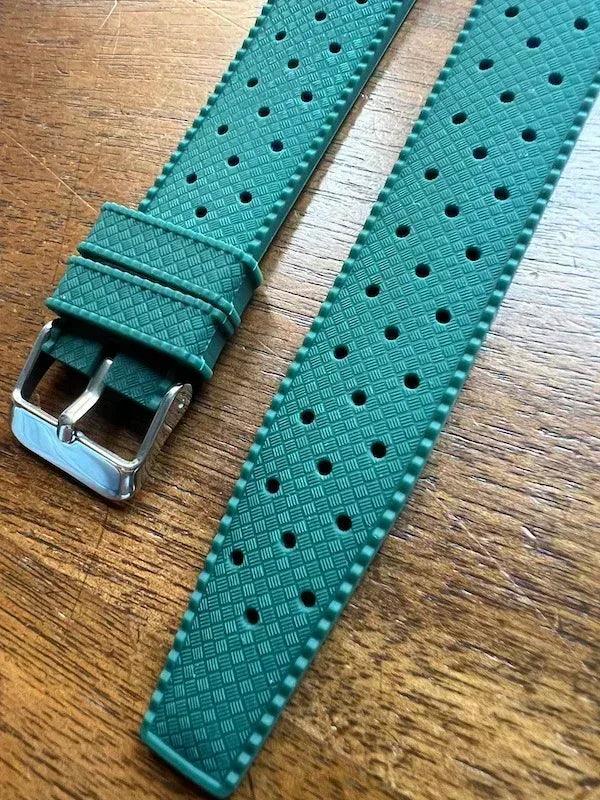 Bracelet tropical silicone vert forêt - Vinty Watches