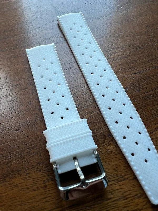 Bracelet tropical silicone blanc pur - Vinty Watches