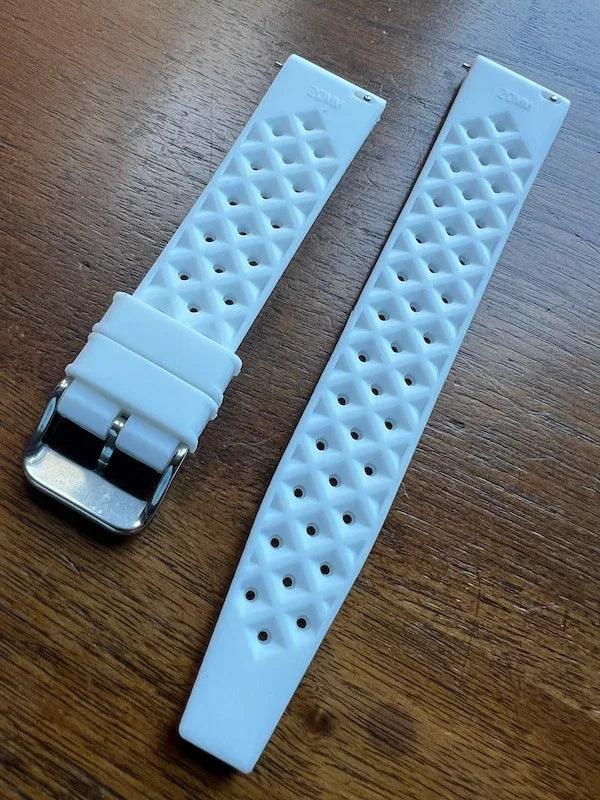 Bracelet tropical silicone blanc pur - Vinty Watches
