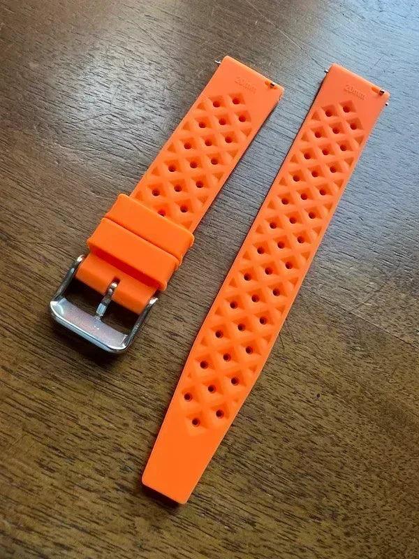 Bracelet tropical silicone orange fluo - Vinty Watches