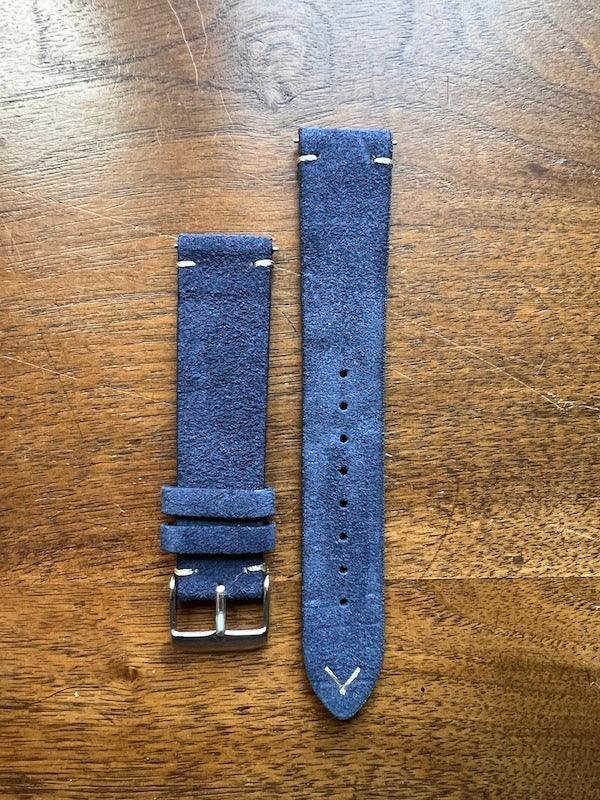 Bracelet Vintage Suédé bleu foncé - Vinty Watches