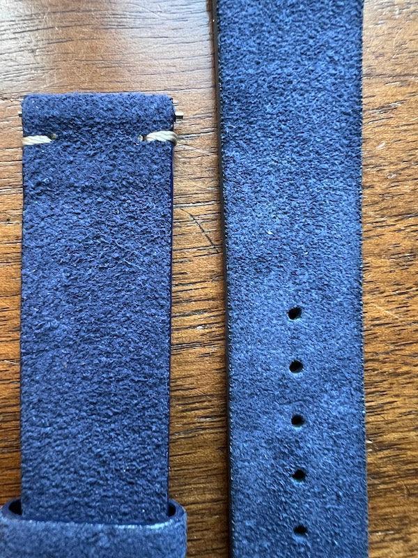 Bracelet Vintage Suédé bleu foncé - Vinty Watches