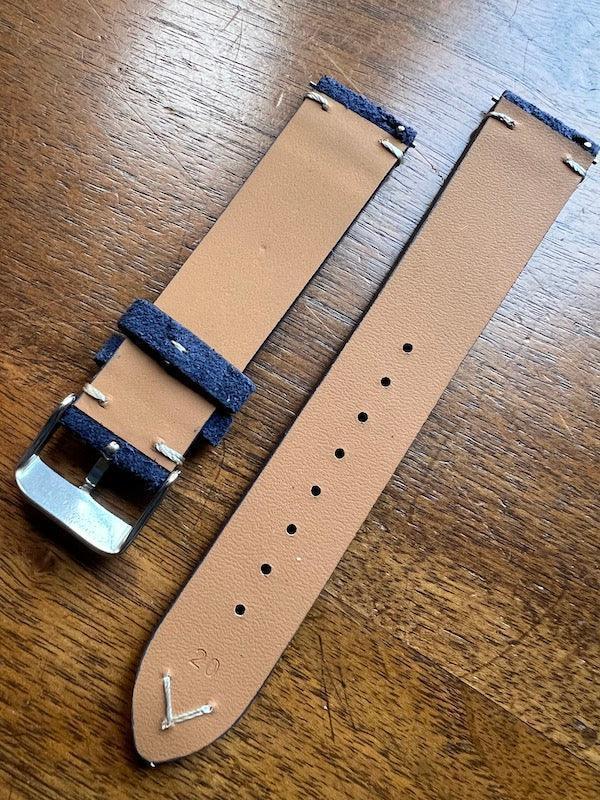 Bracelet Vintage Suédé bleu foncé - Vinty Watches