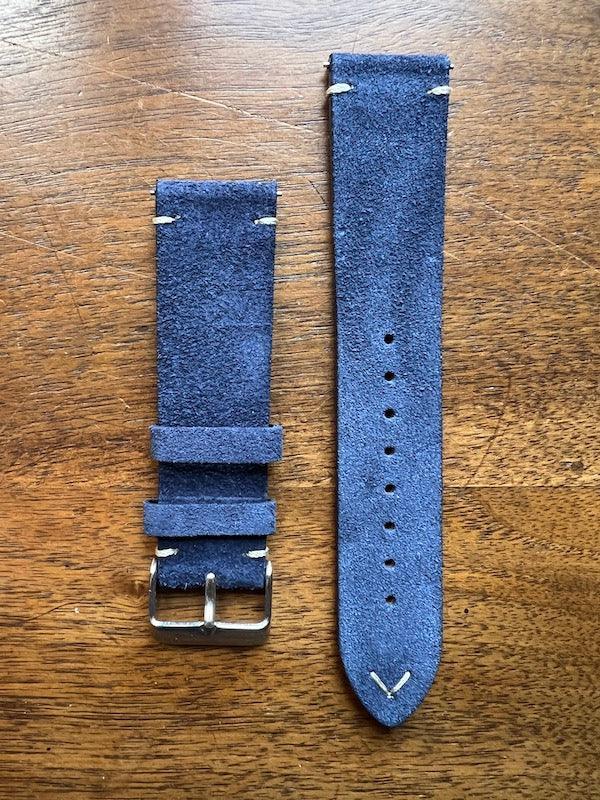 Bracelet Vintage Suédé bleu foncé - Vinty Watches