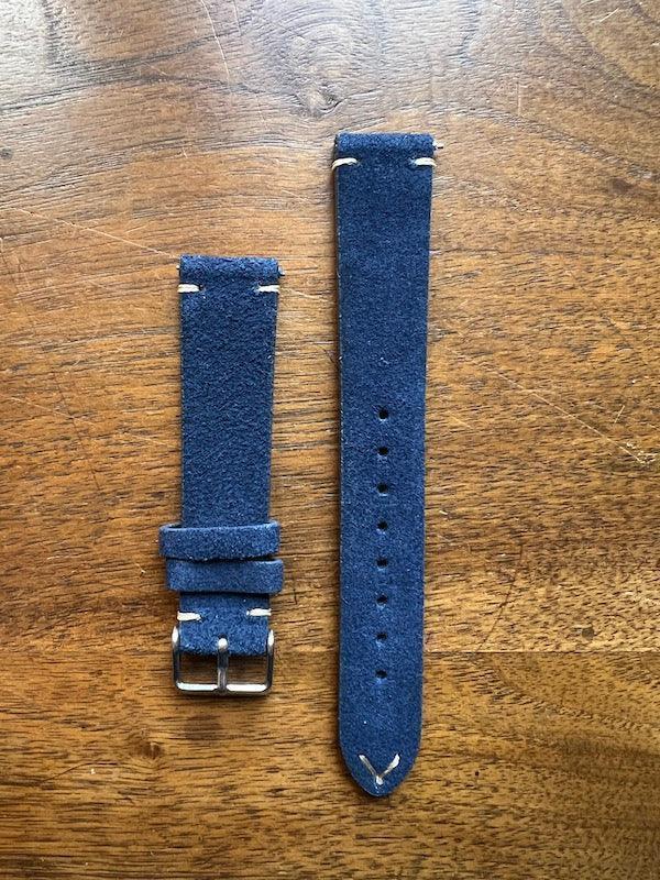 Bracelet Vintage Suédé bleu foncé - Vinty Watches