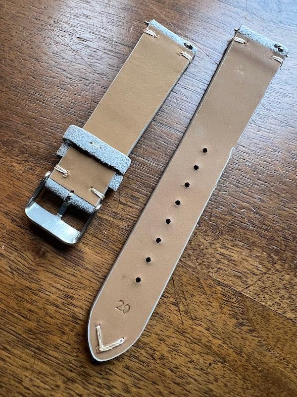 Bracelet Vintage Suédé gris clair - Vinty Watches