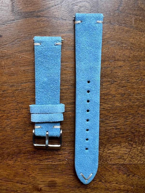 Bracelet Vintage Suédé bleu clair - Vinty Watches