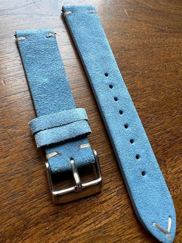 Bracelet Vintage Suédé bleu clair - Vinty Watches