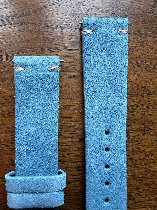 Bracelet Vintage Suédé bleu clair - Vinty Watches