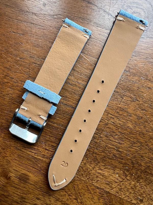 Bracelet Vintage Suédé bleu clair - Vinty Watches