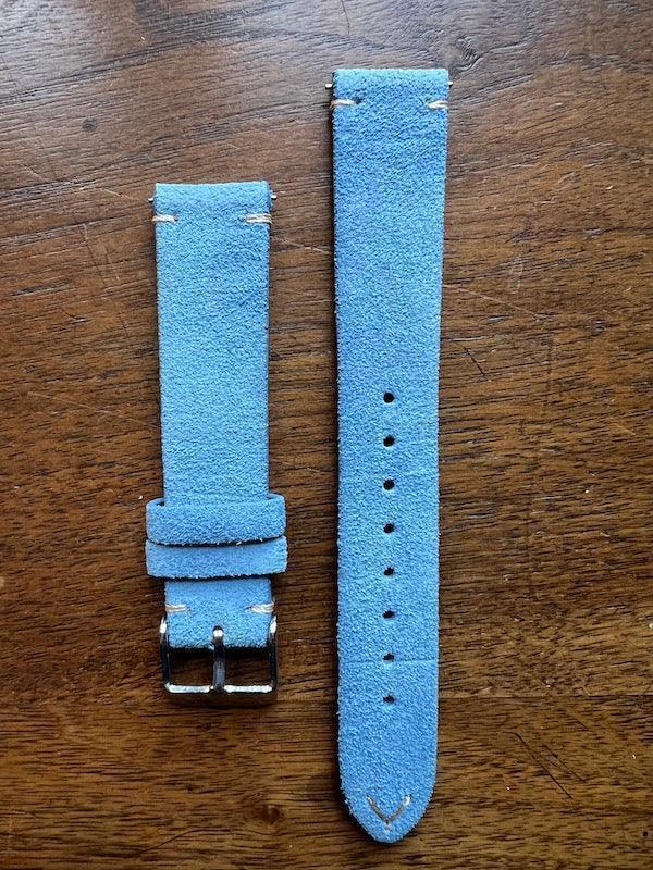 Bracelet Vintage Suédé bleu clair - Vinty Watches