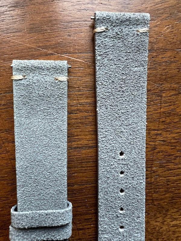 Bracelet Vintage Suédé gris moyen - Vinty Watches
