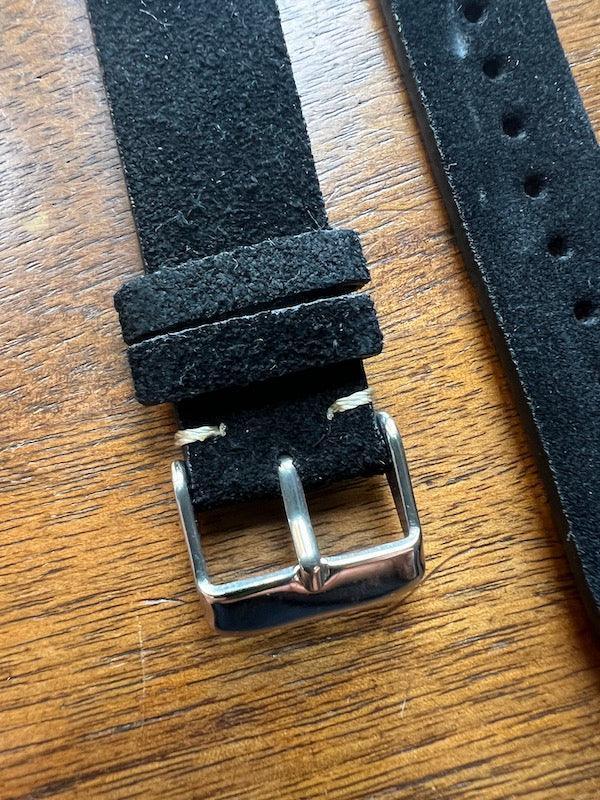 Bracelet Vintage Suédé noir - Vinty Watches