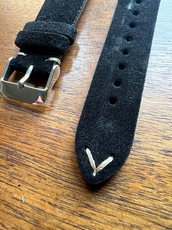 Bracelet Vintage Suédé noir - Vinty Watches