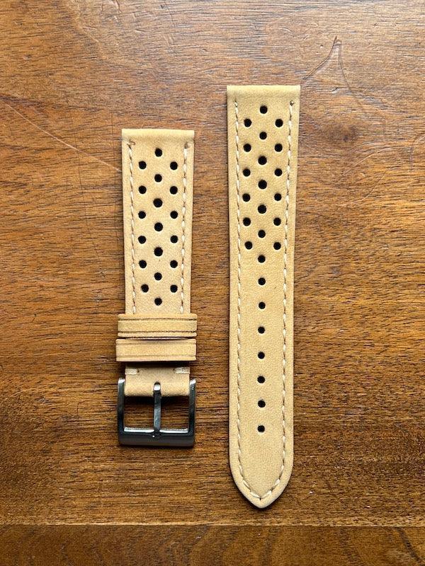 Bracelet Rallye en cuir beige mat - Vinty Watches