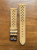 Bracelet Rallye en cuir beige mat - Vinty Watches