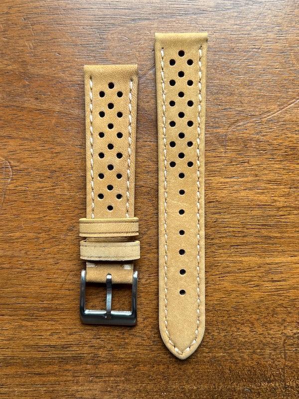 Bracelet Rallye en cuir beige mat - Vinty Watches