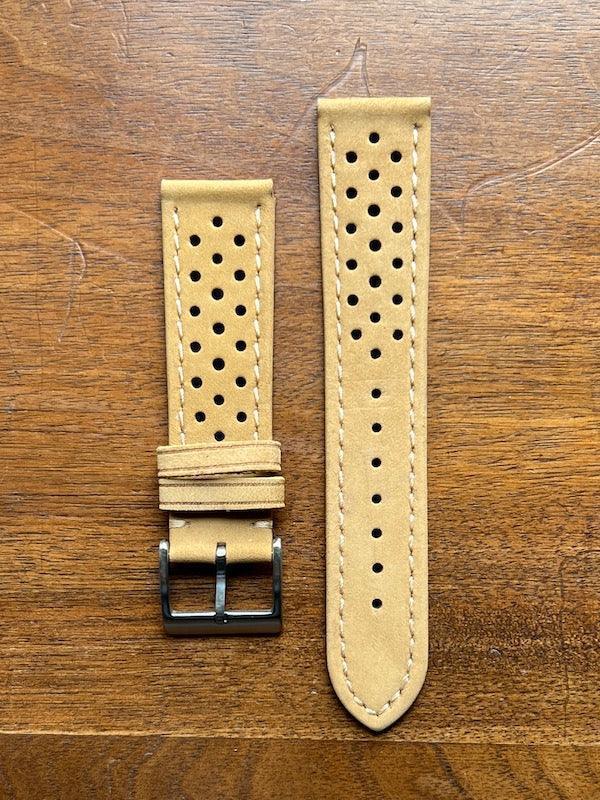 Bracelet Rallye en cuir beige mat - Vinty Watches