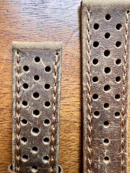 Bracelet Rallye en cuir brun mat - Vinty Watches