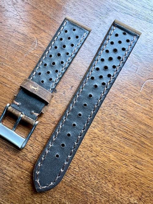 Bracelet Rallye en cuir brun mat - Vinty Watches