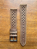 Bracelet Rallye en cuir brun mat - Vinty Watches