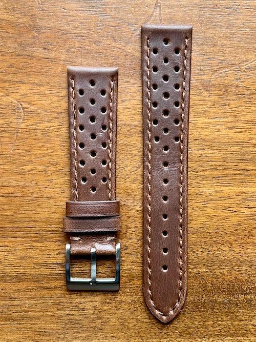 Bracelet Rallye en cuir brun - Vinty Watches