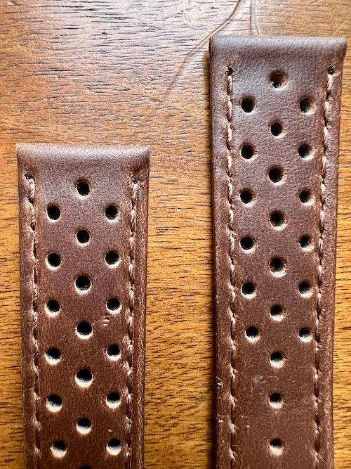 Bracelet Rallye en cuir brun - Vinty Watches