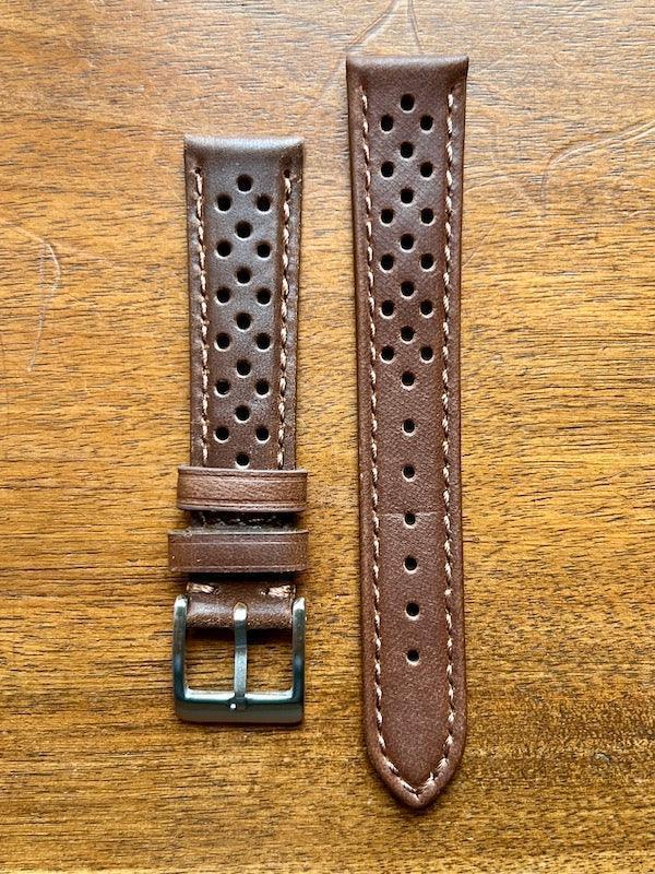 Bracelet Rallye en cuir brun - Vinty Watches