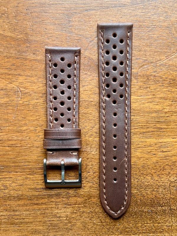 Bracelet Rallye en cuir brun - Vinty Watches