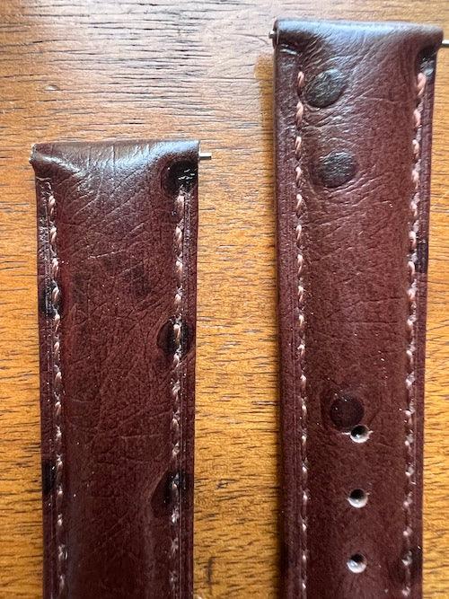 Bracelet Eclat en simili-cuir façon autruche marron chocolat