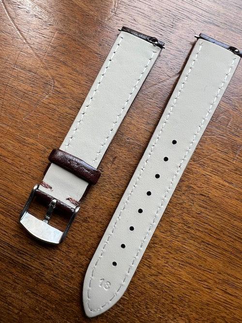 Bracelet Eclat en simili-cuir façon autruche marron chocolat