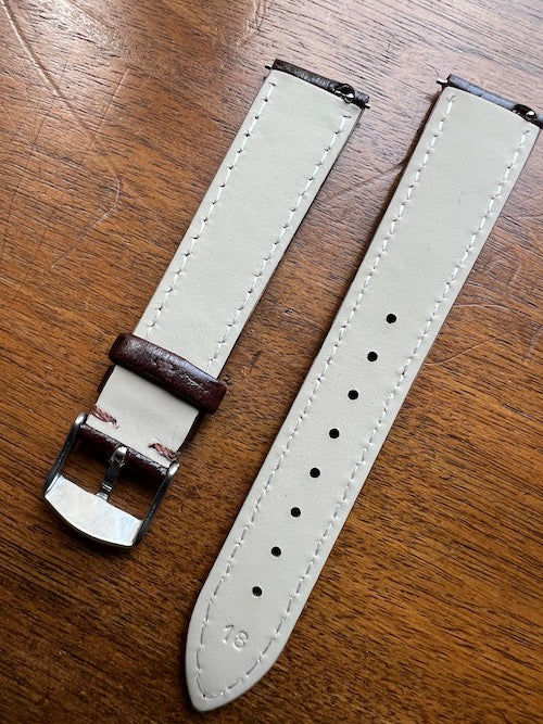 Bracelet Eclat en simili-cuir façon autruche marron chocolat