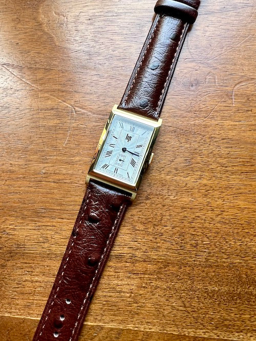 Bracelet Eclat en simili-cuir façon autruche marron chocolat