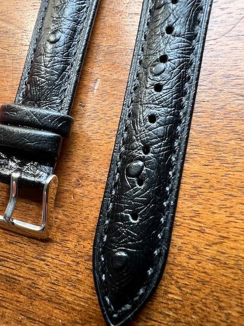 Bracelet Eclat en simili-cuir façon autruche noir